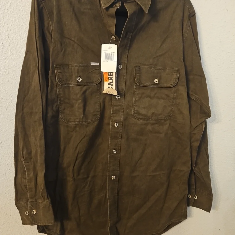 Carhartt Men's Brown Casual Button Down Shirt - Picture 1 of 4